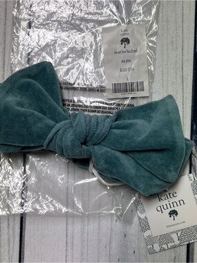 kate quinn Sea Pine Velour Bow Headband
